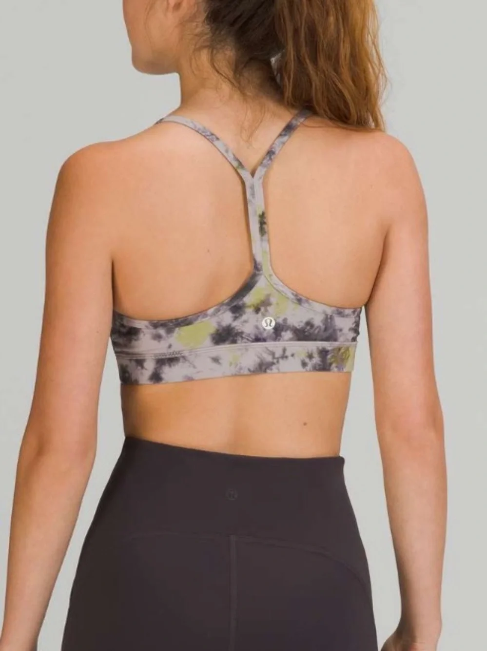 Lululemon Flow Y Nulu Bra *Light Support, A–C Cups Tie Dye Mauve Grey Multi 6